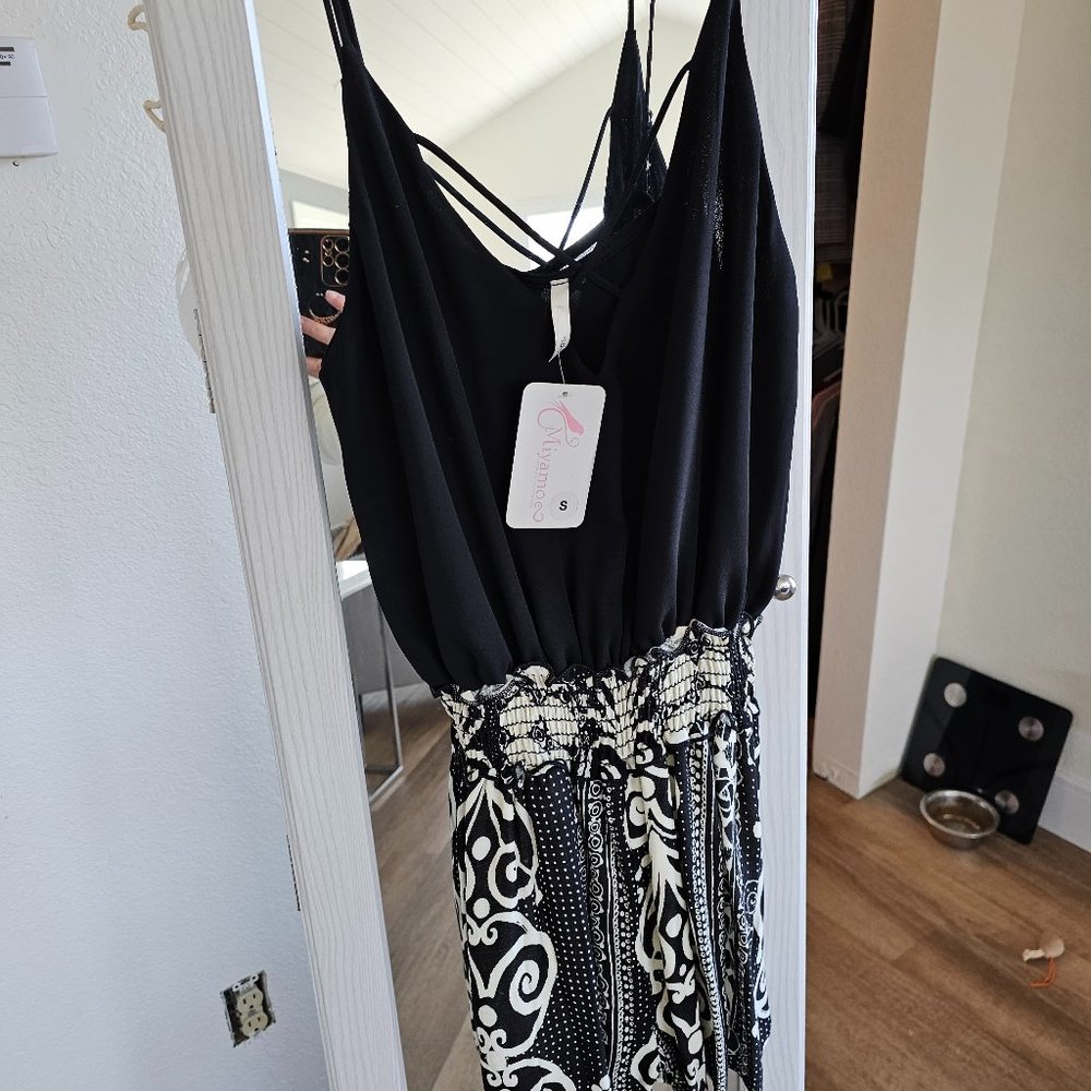 Sage Black and White Jump Suite